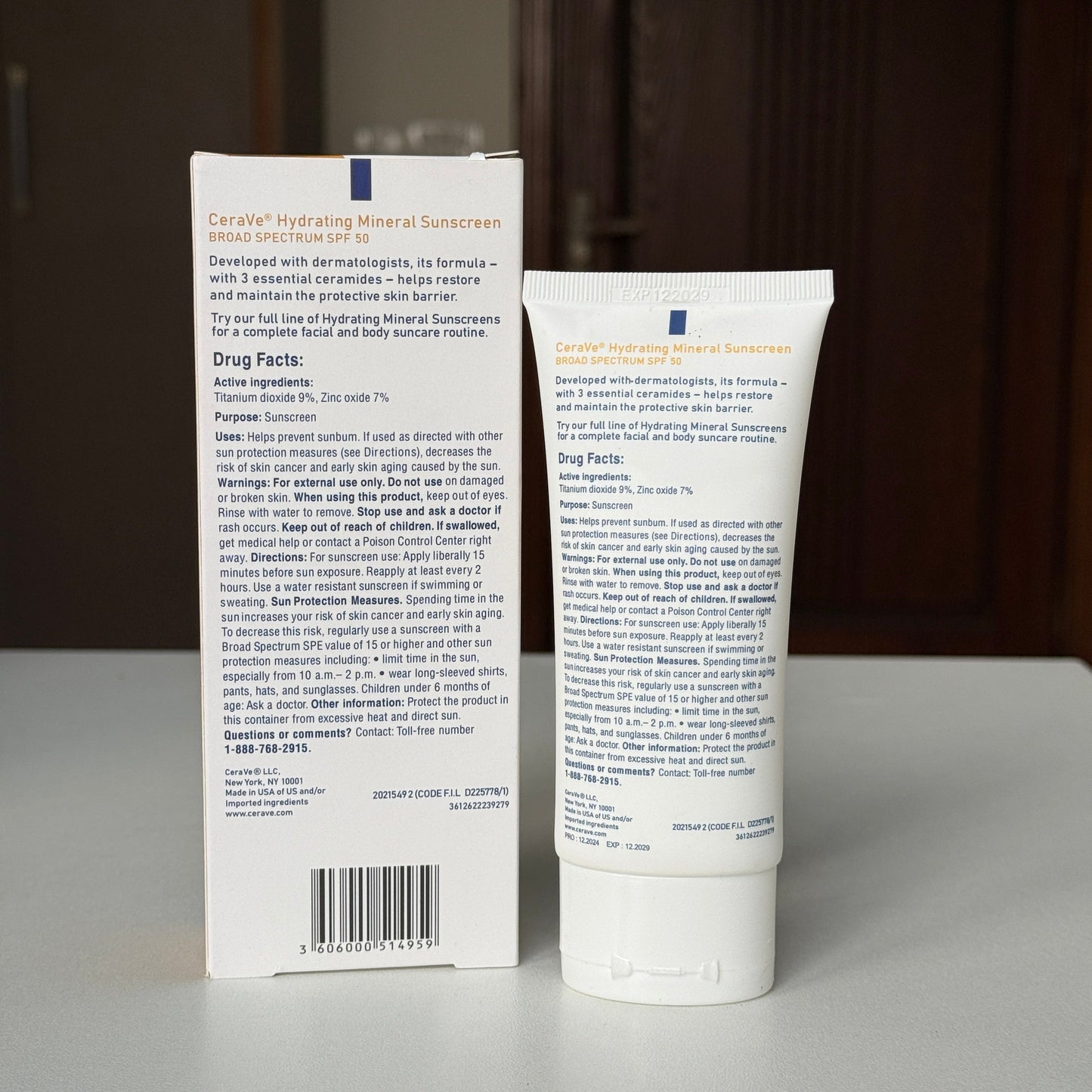 CeraVe Hydrating Mineral Sunscreen Broad Spectrum SPF 50