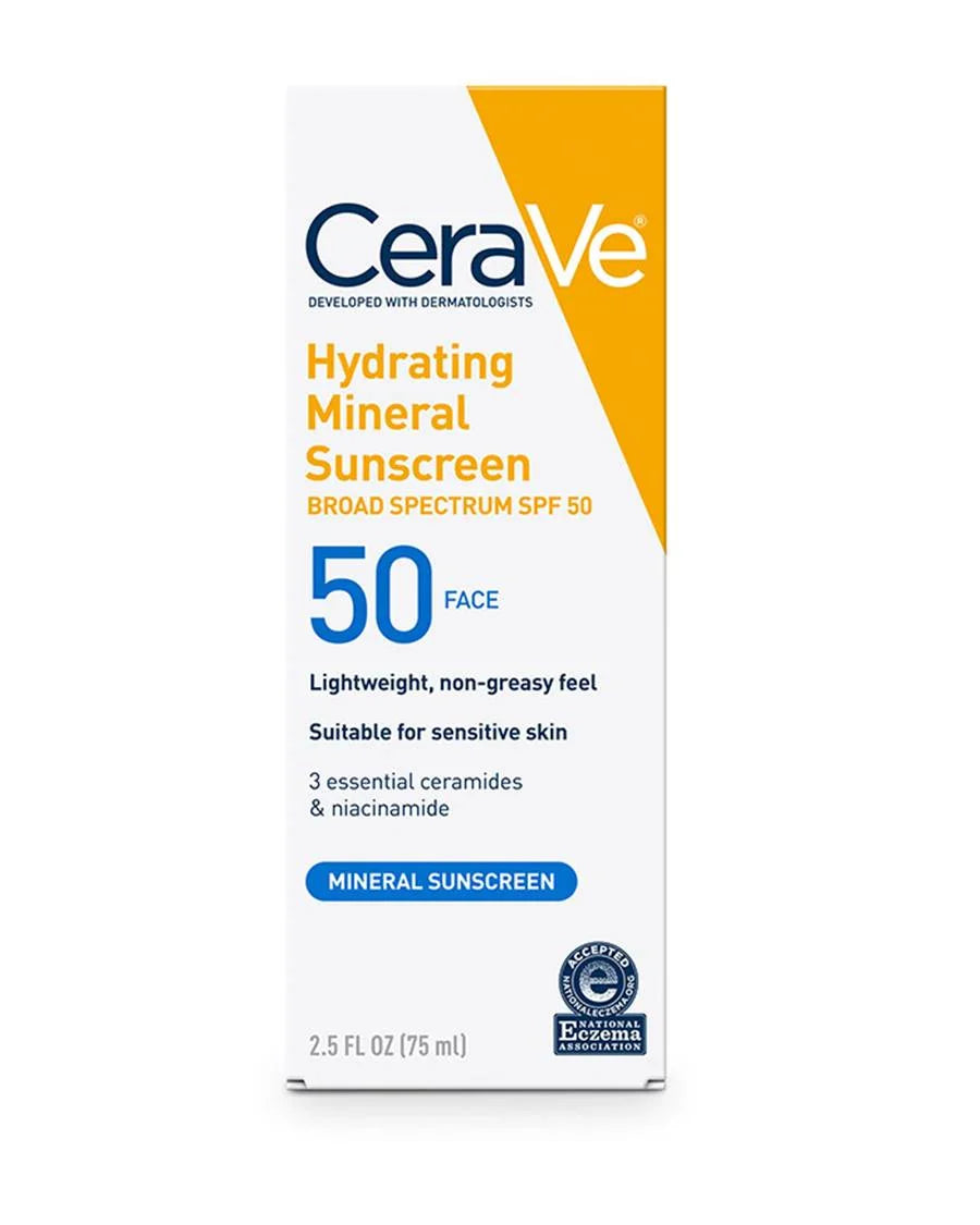 Cerave Hydrating Mineral Sunscreen Sheer Tint 50SPF